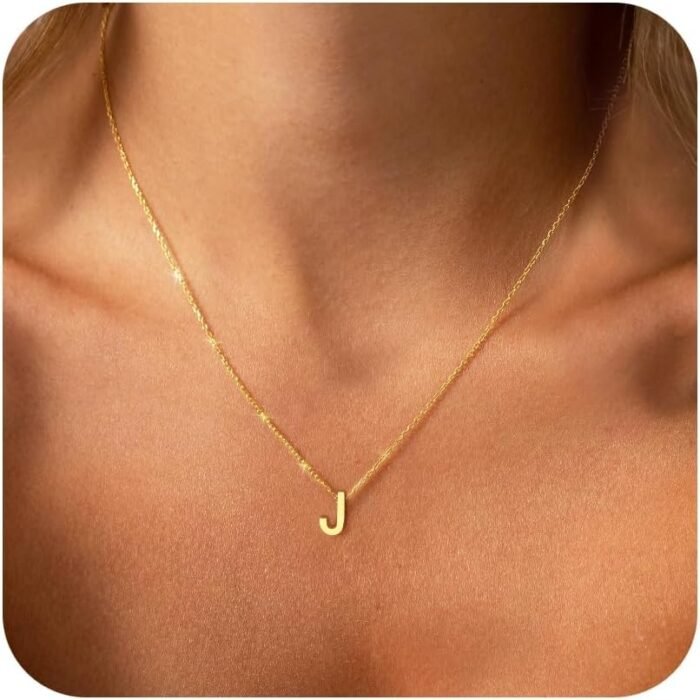 Initial Necklace for Women - Dainty 18K Gold Plated Initial Necklace Tiny A-Z Pendant Choker Necklace Trendy Cute Initial Letter Necklace Gold Jewelry Necklace for Women