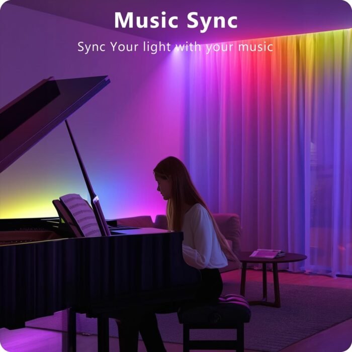 DAYBETTER LED Lights for Bedroom 132ft (2 Rolls of 65.6ft), Music Sync Color Changing Strip Lights with Remote, 24V Power Supply, Classroom Lighting, Room Decor for Teen Girls Boys Birthday Gifts - Image 3