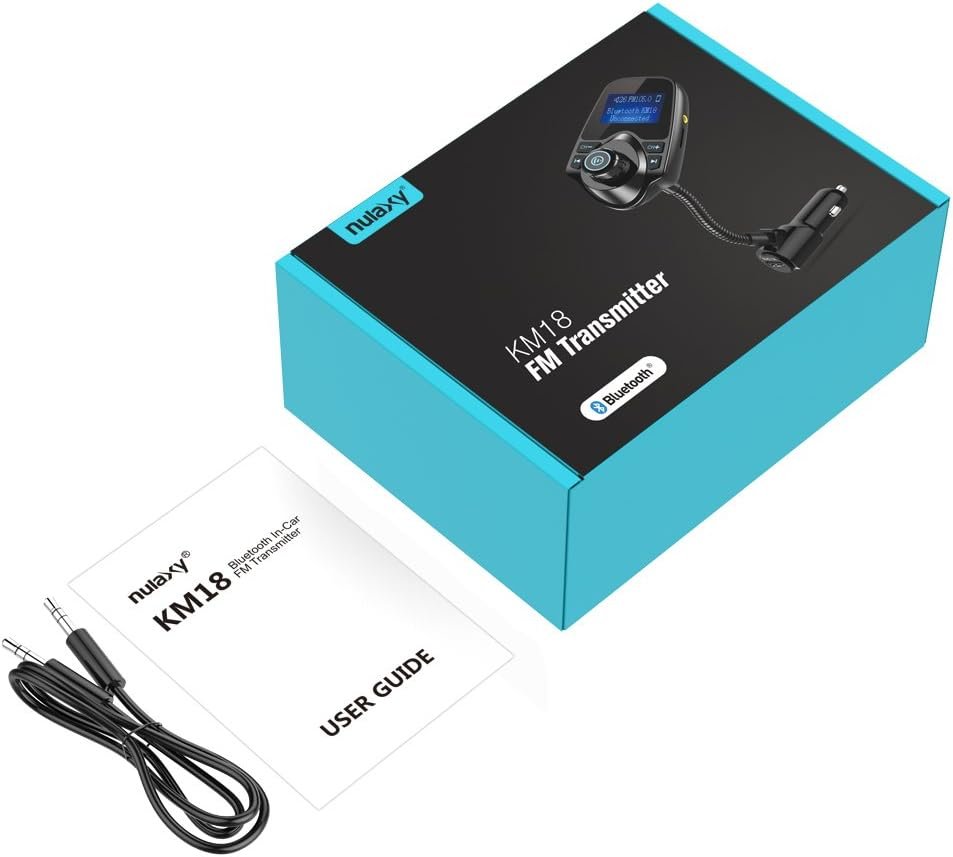 Nulaxy Bluetooth Car FM Transmitter Audio Adapter Receiver Wireless Hands-Free Car Kit W 1.44 Inch Display (F-Green) - Image 7