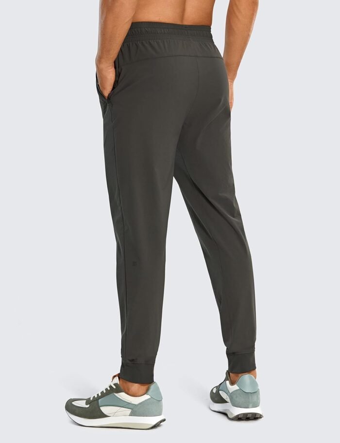 CRZ YOGA Athletic Joggers for Men Lightweight Water Resistant Outdoor Workout Pants with Zip Pockets - Image 2