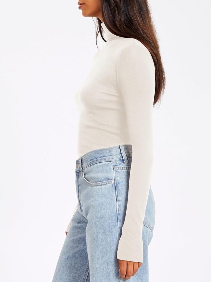 Trendy Queen Women's Turtleneck Long Sleeve Shirts Fall Fashion Basic Thermal Underwear Tops Winter Clothes 2024 - Image 3
