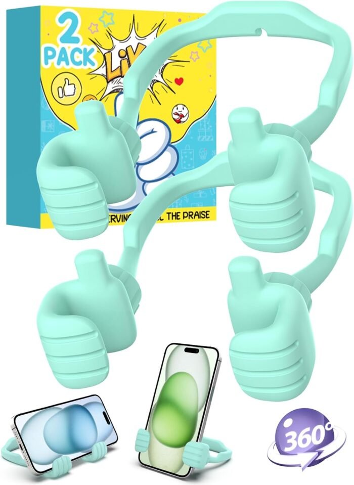 Stocking Stuffers Gifts for Teens Girls Cell Phone Stand: Upgrade for Women Adults Boys Kids Adjustable Lazy Thumbs Up Phone Holder for Desk Cool Gadgets Fun Gifts Ideas for Her Wife