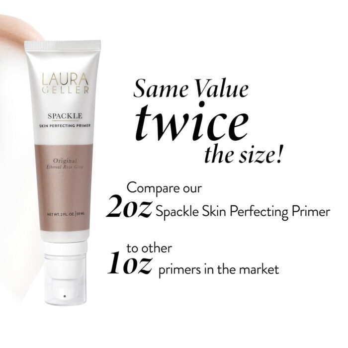 LAURA GELLER NEW YORK Spackle Primer - Ethereal Rose Glow - Super-Size 2 Fl Oz - Hyaluronic Acid Makeup Primer for Mature Skin - Image 6