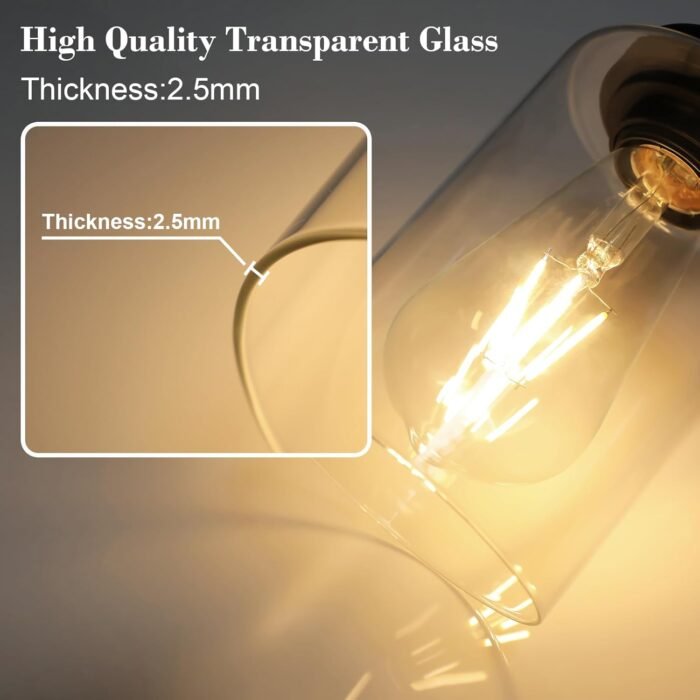 Unicozin Modern Bathroom Light Fixtures, 3 Light Vanity Lights, Black Wall Lamp with Clear Glass for Bathroom, Mirror, Living Room, Bedroom, Hallway, E26 Base - Image 2