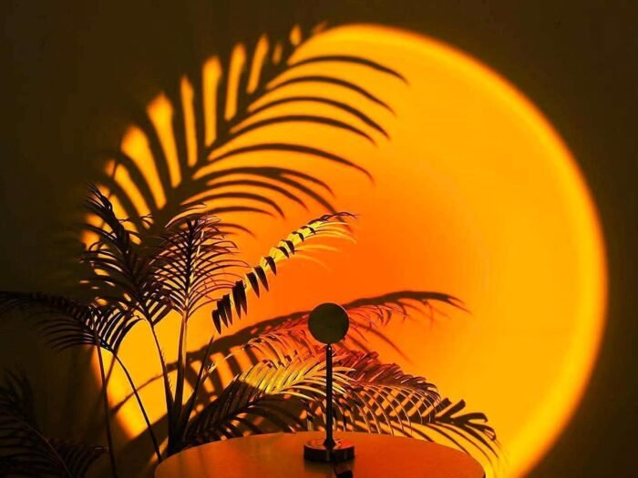 Balkwan Sunset Lamp Projection Rotation Rainbow Lamp Led Romantic Visual Led Light Network Red Light with USB Modern Floor Stand Night Light Living Room Bedroom Decor (Sunset Red) - Image 6