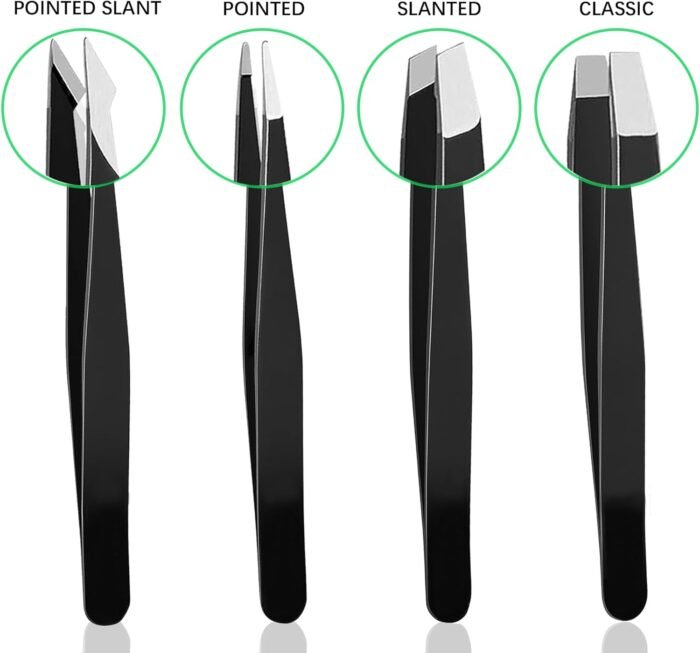 Tweezers for Women, Stocking Stuffers for Women Men Adults, Womens Gifts for Christmas White Elephant Gift Mom Santa Funny Stuffer Her Girls Teens Dad Mens, 4-Pack Tweezer Facial Hair Eyebrow Set - Image 5