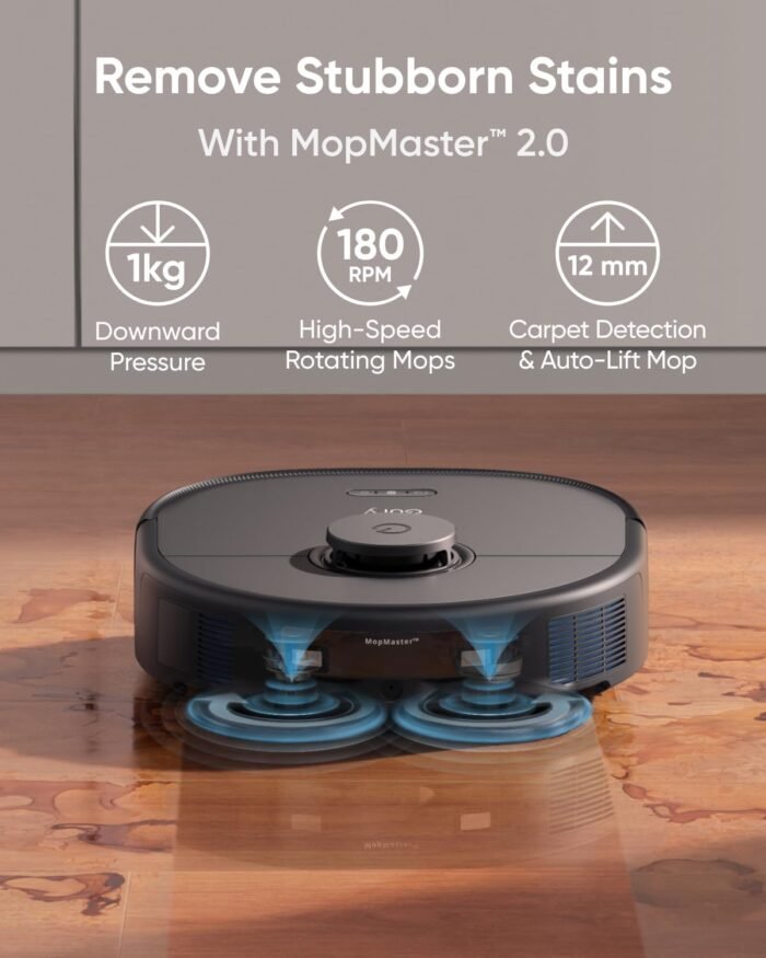 eufy X10 Pro Omni Robot Vacuum and Mop with 8,000 Pa Suction, Dual Mops with 12 mm Auto-Lift and Carpet Detection, AI Obstacle Avoidance, Auto Mop Washing, Auto Drying, Self-Emptying, Self-Refilling - Image 4