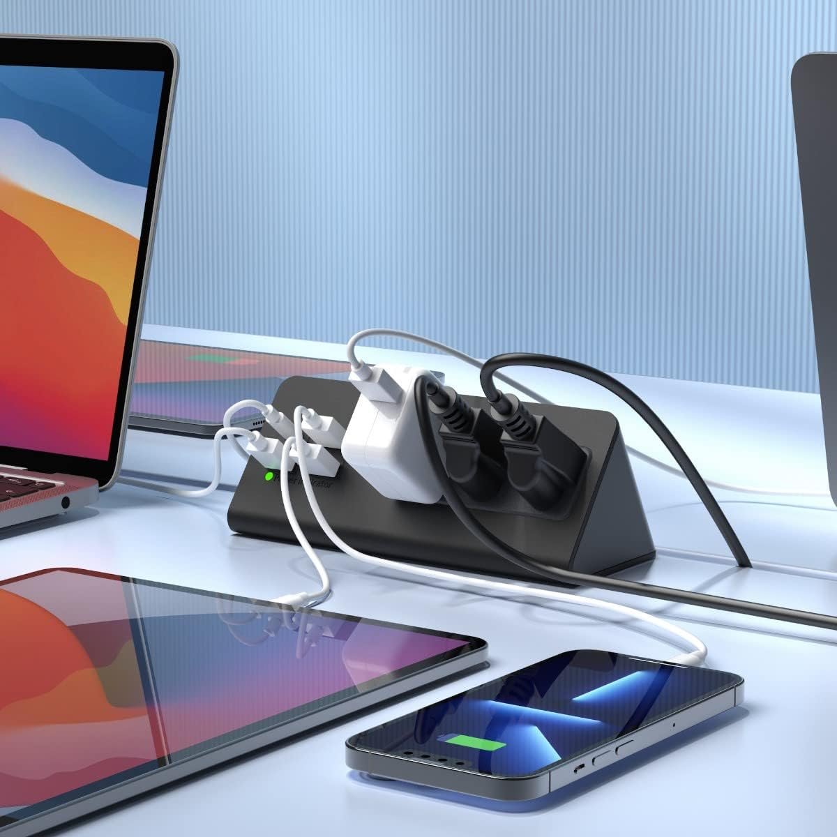 Nightstand Edge Mount Power Strip with USB-C Ports Tabletop Surge Protector Desk Clamp Power Sockets with 3 AC Outlets &4 Fast Charging USB Ports for Home Office Hotel and Dormitory - Image 4