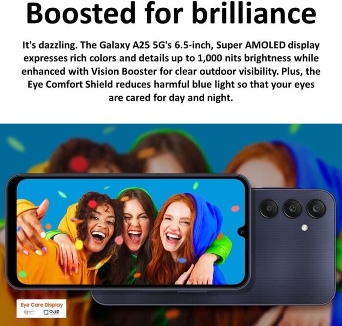Samsung Galaxy A25 5G A256E 128GB Dual-SIM GSM Unlocked Android Smartphone (Latin Variant/US Compatible LTE) - Blue Black - Image 4