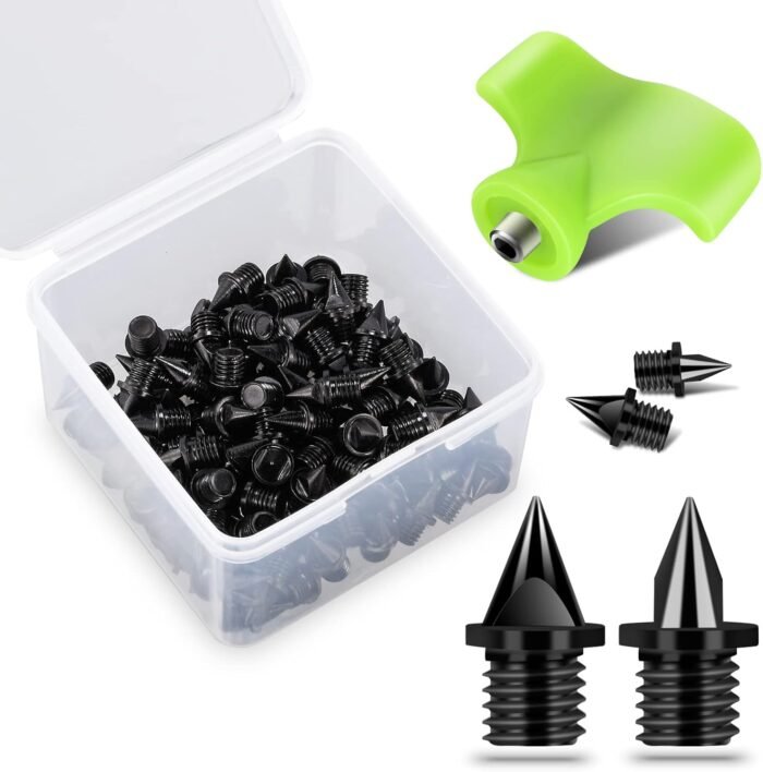 100 Black Track Spikes, 1/4 Inch, Alloy Steel, Suitable for Running and Outdoor Sports