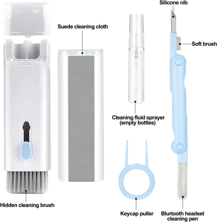 7-in-1 Electronic Cleaner Kit,Keyboard Cleaner,Laptop Cleaner Kit for Monitor, Cell Phone, Headset, Lego, Laptop Camera Lens(Blue) - Image 5