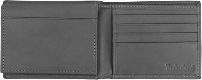 Timberland Men's Leather Wallet with Attached Flip Pocket, Charcoal (Cloudy), One Size - Image 2