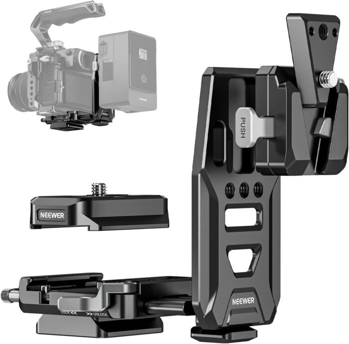 NEEWER V Mount Battery Plate with NATO Rails, Arca Type Baseplate for RS4 Pro RS3 Pro Gimbal, Modular DSLR Camera Video Rig Compatible with SmallRig V Lock Battery Camera Cage, PS016