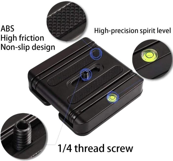 Universal Quick Release Plate, Z Flex Tilt Tripod Head, Aluminum Folding Tilt Head Camera Bracket Tripod Ball Head with Spirit Level for Nikon DSLR Camera - Image 3