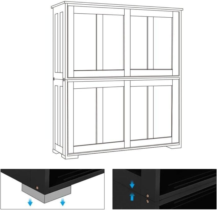 Yaheetech TV Stand, Wooden Storage Console Table with Sliding Door and Adjustable Shelf, Free Standing Cabinet for TV up to 45 Inch, Media Entertainment Center Home Living Room Furniture, Black - Image 9