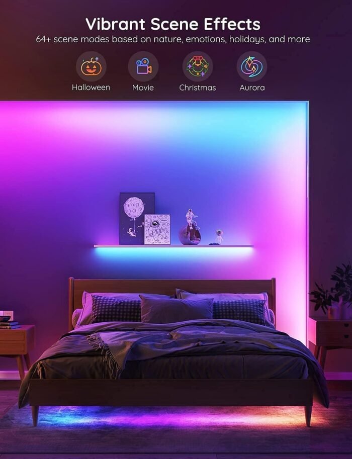 Govee RGBIC Alexa LED Strip Light 16.4ft, Smart WiFi LED Lights Work with Alexa and Google Assistant, Segmented DIY, Music Sync, Color Changing LED Strip Lights for Room, Bedroom, Christmas - Image 7