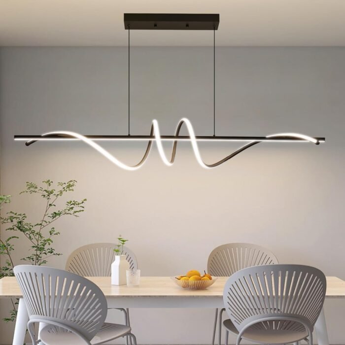 Modern LED Chandelier Light, 39IN Pendant Light Fixtures Dimmable with Remote Control 3000k-6500K Adjustable Color Temperature，Aluminum Island Lighting Lamp for Dining Room, Living Room, Island - Image 8
