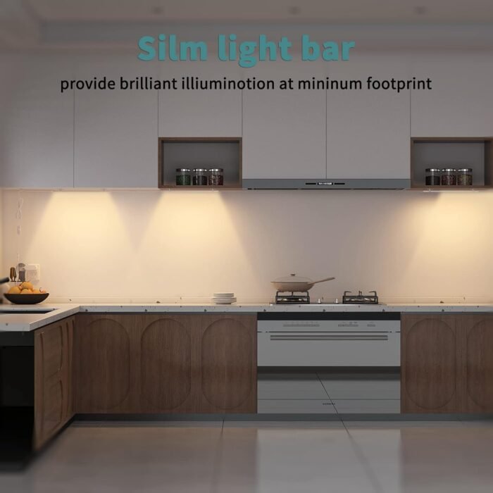 ASOKO Dimmable Led Under Cabinet Lighting for Kitchen - 6 Pcs 12 inches Linkable Led Counter Light Bars, Led Closet Light Warm White 2700K,DC24V 1320Lumens,18W Led Shelf Lighting (ETL Plug) - Image 6