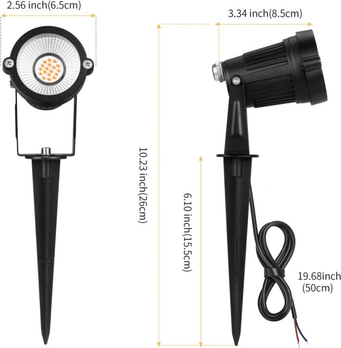 Low Voltage Landscape Lights Outdoor: 7W 700LM LED Landscape Lighting with Connectors for Tree Garden Yard Pathway | 12V 24V Warm White 2700K Spotlights | IP65 Waterproof | 6 Pack - Image 5