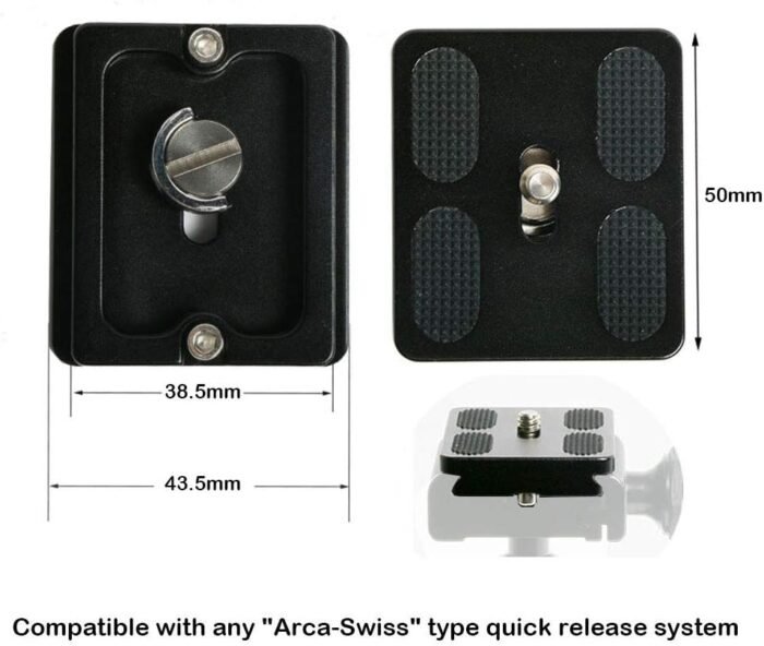 50mm Quick Release Plate Fits Arca-Swiss Standard for Camera Tripod Ballhead (Pack of 2) - Image 4