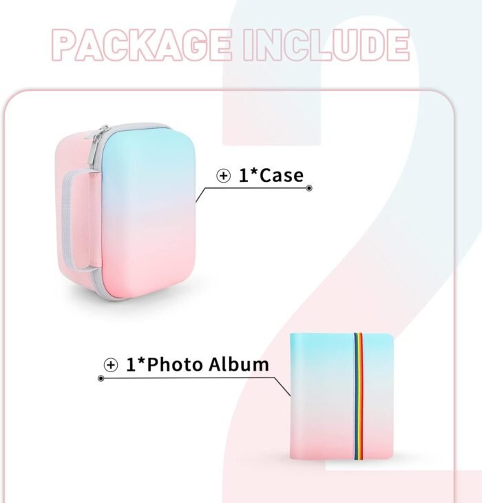 Yinke Case for Polaroid Originals Onestep 2 VF/Now I-Type/OneStep+ Instant Camera, Hard Protective Cover Travel Carrying Storage Bag (Gradient with Album) - Image 4