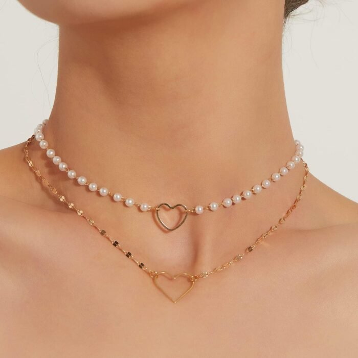 Layered Fashion Necklace Boho Multilayer Layered Pendant Necklaces Gold Necklaces Silver Necklace Pearl Layered Choker Necklace Bar Disc Necklace All Styles Women - Image 2