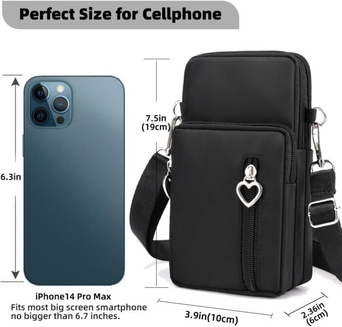 JANKS Small Crossbody Bags for Women Mini Cell Phone Purses with Crossbody Strap Phone Wallet Shoulder Bag Nylon Arm Bag - Image 2