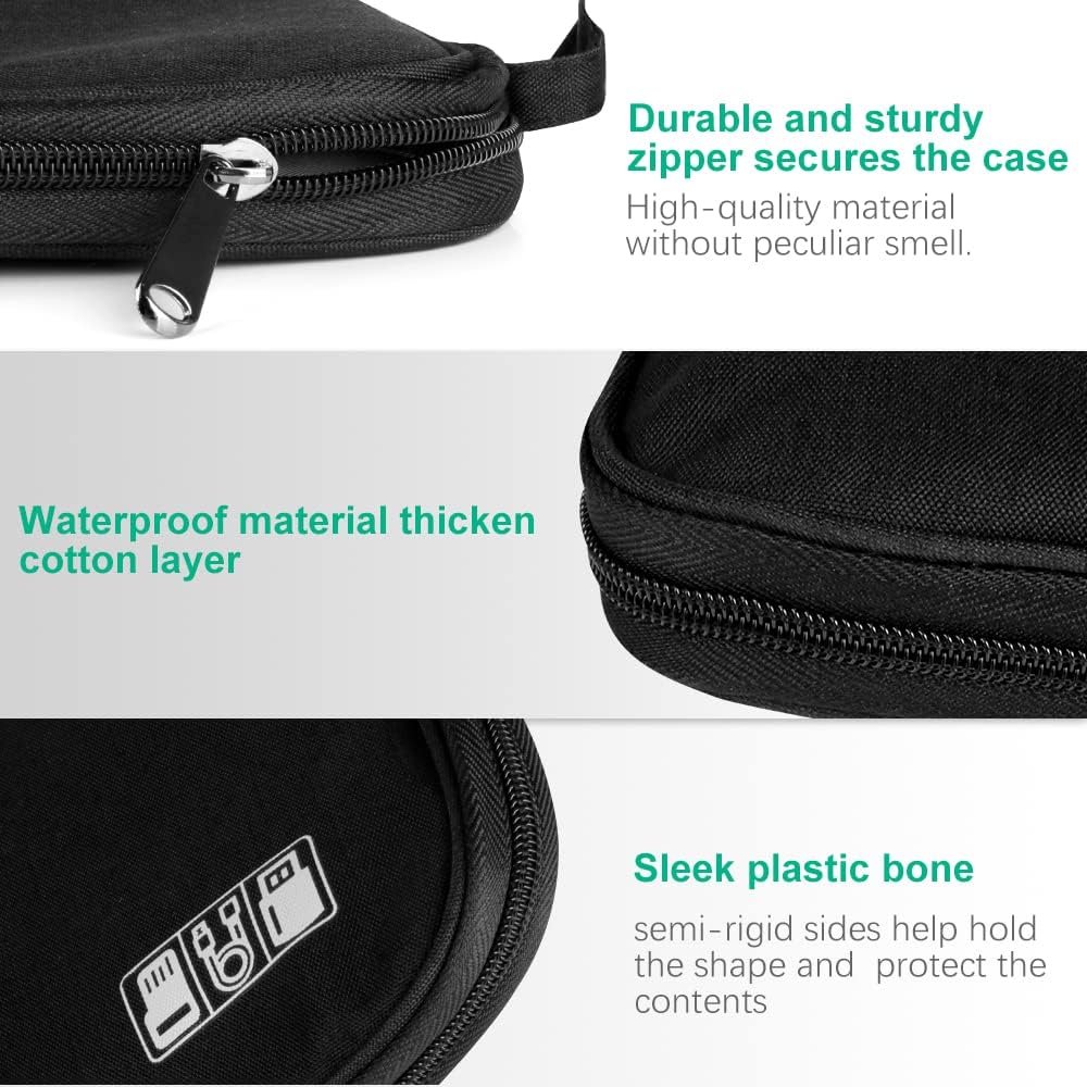 HCFGS Electronics Organizer Travel Case,Travel Cord Organizer Travel Cable Organizer Bag,Charger Organizer,Tech Organizer as Travel Accessories for Charger,Phone,Hard Drive,USB Cable-Black - Image 3