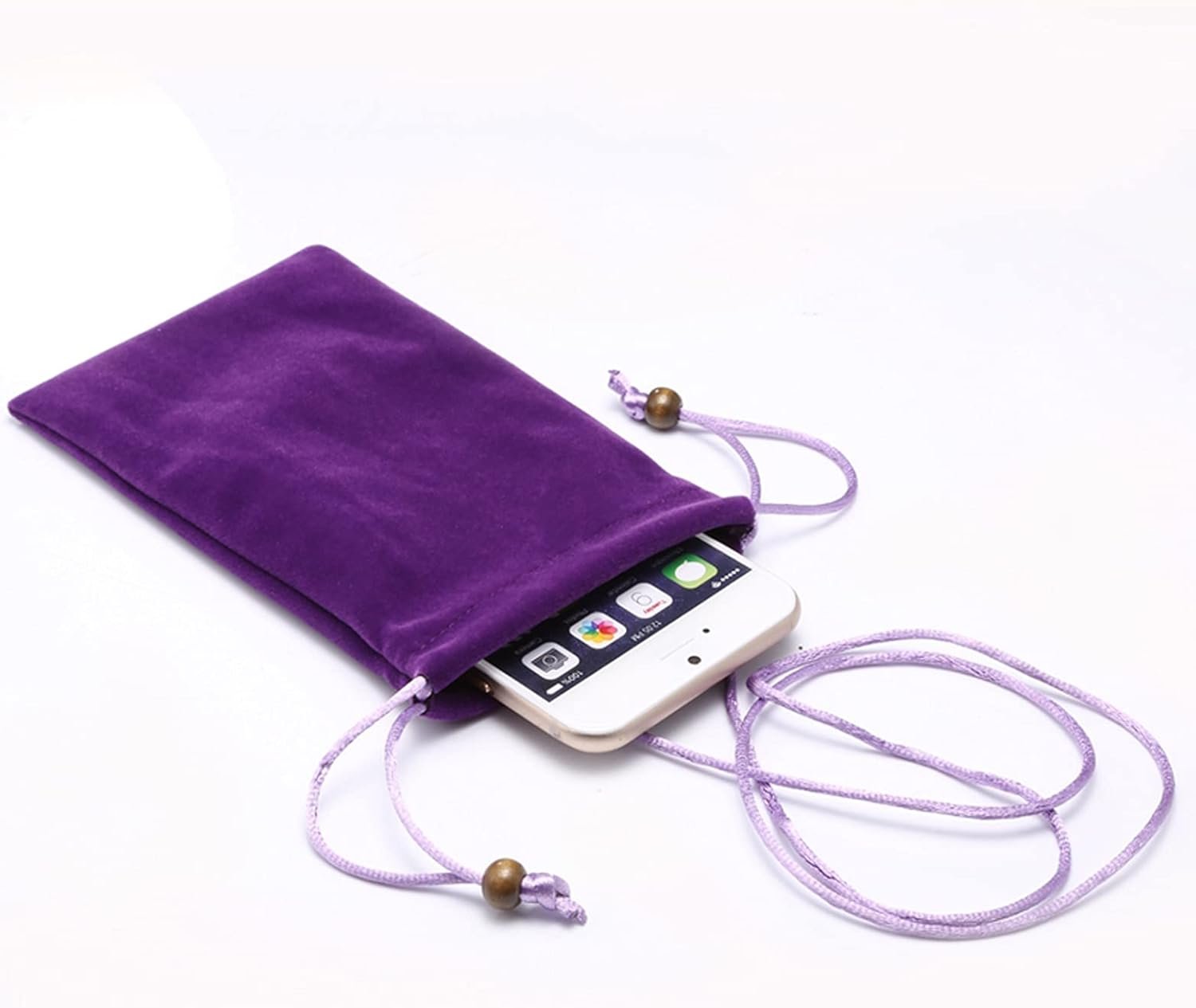 Hanging neck Microfiber Pouch - Cell Phone Soft Storage Bag Microfiber Glasses Sleeve Pouch Sunglasses Bag Electronic Gadgets Case Cover with Drawstring Closure(7.5 inch) - Image 2