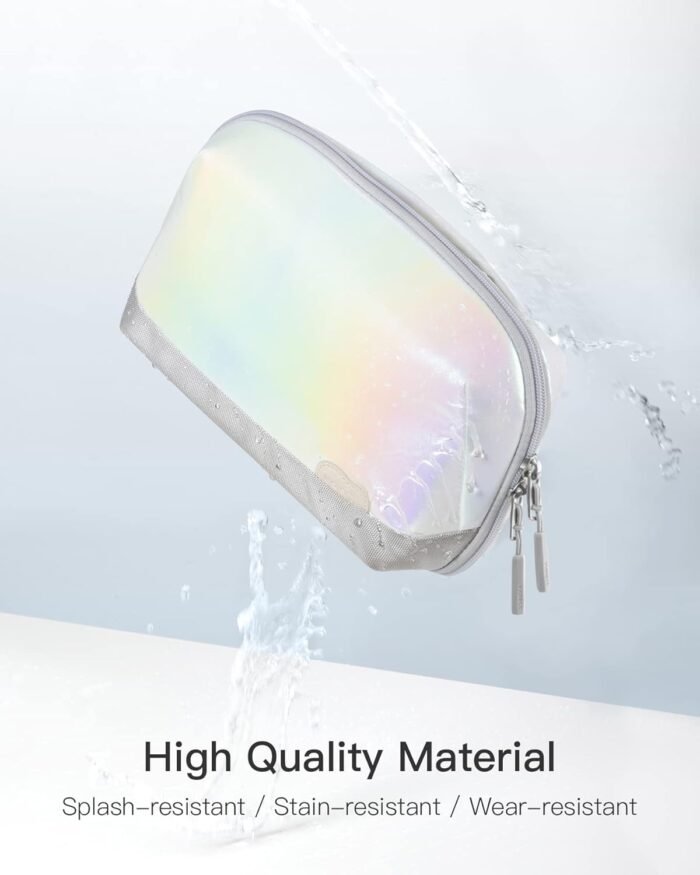 Inateck Electronics Case for Women, Water-resistant Mini Accessory Handle Bag, Gadgets Organizer Pouch with SD Card Slots, USB Cable Organizer, Travel Friendly, Large, Aurora - Image 6