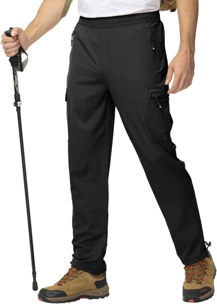 BGOWATU Hiking Pants for Men, Water Resistant Stretch Cargo Pants, Lightweight Quick Dry Outdoor Fishing Pants - Image 3