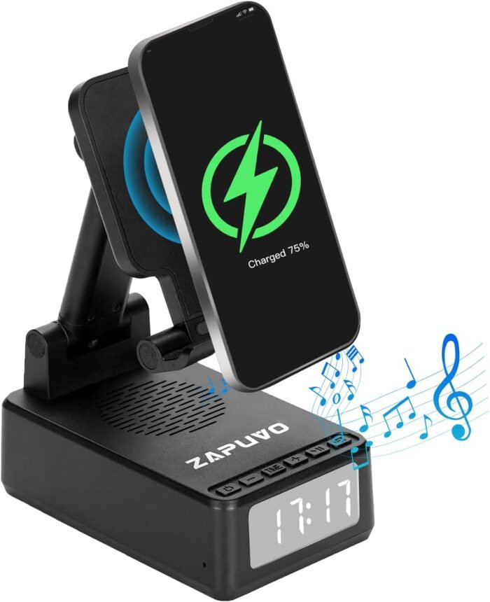 Bluetooth Speaker with Phone Wireless Charging Phone Stand, Men Gifts for Dad Christmas Xmas from Daughter Son, Husband Him Anniversary Birthday Gifts from Wife, Cool Gadgets Stocking Stuffers