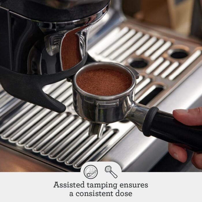 Breville the Barista Express Impress Espresso Machine with Grinder & Milk Frother, Espresso Maker with Assisted Tamping, Cappuccino & Latte Machine for Home, BES876BSS, Brushed Stainless Steel - Image 3