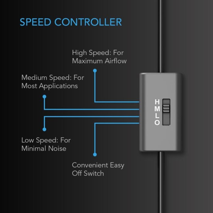 AC Infinity AIRPLATE S5, Quiet Cooling Fan System 8" with Speed Control, for Home Theater AV Cabinets - Image 3