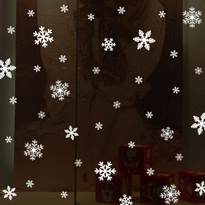 LUDILO 135Pcs Christmas Window Clings Snowflakes Window Decals Static Window Stickers for Christmas Decorations Window Décor Ornaments Xmas Party Supplies Thanksgiving Party Décor - Image 7