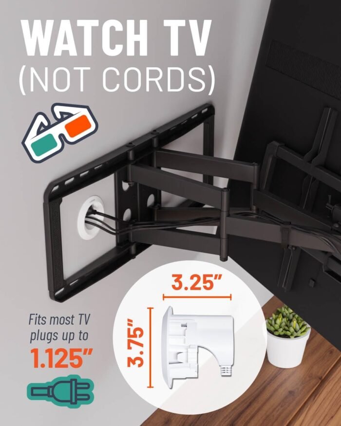 ECHOGEAR in-Wall Cable Management Kit - Includes Power & Low Voltage Cable Management - Hide TV Wires When Mounting A TV - Includes Hole Saw Drill Attachment for Easy Install - Image 3