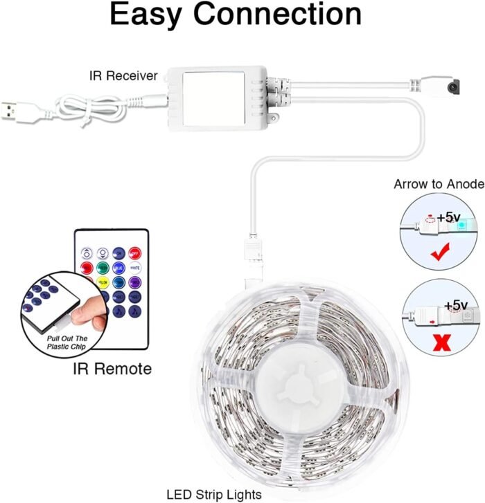 DAYBETTER LED Lights for TV 65 Inch,TV Led Backlight,15ft Led TV Lights,USB Led Strip Lights for TV 65-75 inch with Remote,Room Led Lights for Bedroom Bluetooth,HDTV Mood Lighting,Gaming Room Decor - Image 8
