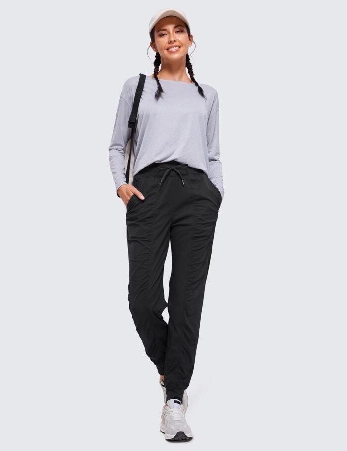 CRZ YOGA Lightweight Workout Joggers for Women, High Waisted Outdoor Running Casual Track Pants with Pockets - Image 3