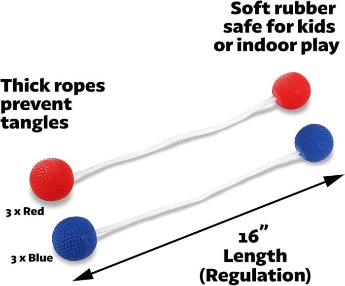 GoSports Ladder Toss Indoor & Outdoor Game Set with 6 Soft Rubber Bolo Balls and Travel Carrying Case - Choose Pro or Classic - Image 7