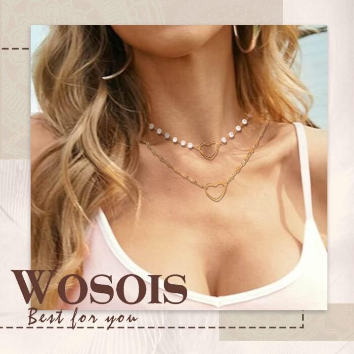 Layered Fashion Necklace Boho Multilayer Layered Pendant Necklaces Gold Necklaces Silver Necklace Pearl Layered Choker Necklace Bar Disc Necklace All Styles Women - Image 7