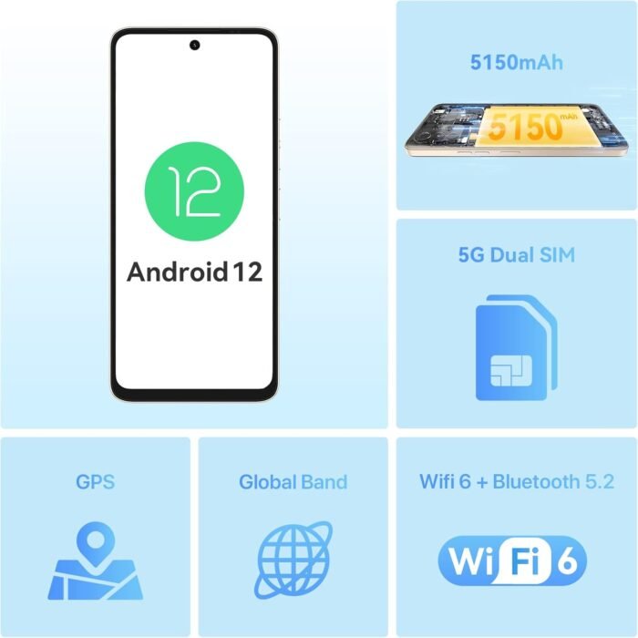 UMIDIGI Unlocked 5G Cell Phone,A13 PRO MAX 5G Smartphone 17GB+256GB Android 12 with 6.8" Full Screen,64+5+5MP AI Triple Camera MediaTek Dimensity 900,5150mAh Battery Smartphones,WiFi 6.0,Warranty - Image 6
