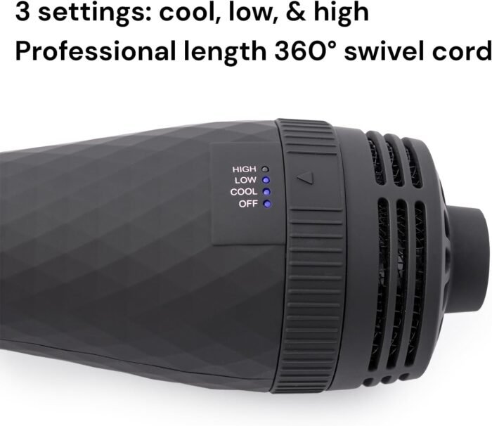 L'ANGE HAIR Le Volume 2-in-1 Titanium Blow Dryer Brush | Hot Air Brush in One with Oval Barrel | Hair Styler for Smooth, Frizz-Free Results for All Hair Types (Black - 75 mm) - Image 5