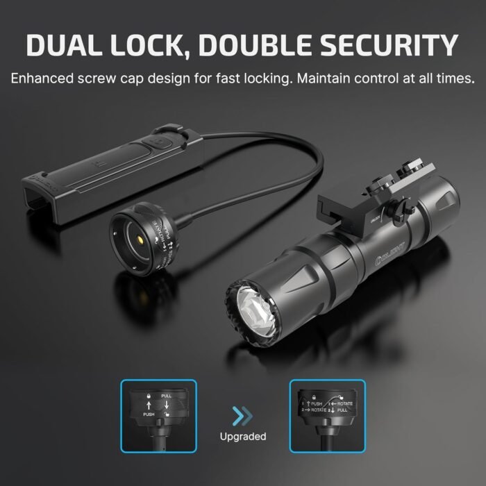 OLIGHT Odin S 1500 Lumens MLOK Rail Mounted Weaponlight Rechargeable Tactical Flashlight with Upgraded Remote Pressure Switch, 250 Meters Throw Distance, IPX8 Waterproof (Desert Tan) - Image 6