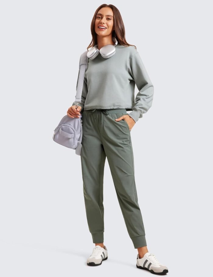 CRZ YOGA Athletic High Waisted Joggers for Women 27.5" - Lightweight Workout Travel Casual Outdoor Hiking Pants with Pockets - Image 3