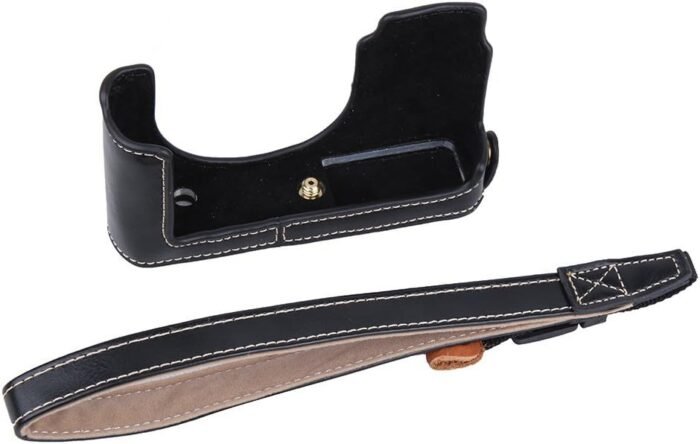 PU Leather Camera Half Case Bottom Opening Case for Leica D-LUX Type 109 Camera (Black) - Image 3