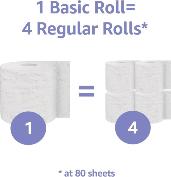 Amazon Basics 2-Ply Toilet Paper, 30 Rolls = 120 Regular Rolls, 350 Sheets, (Pack of 30), Unscented - Image 4
