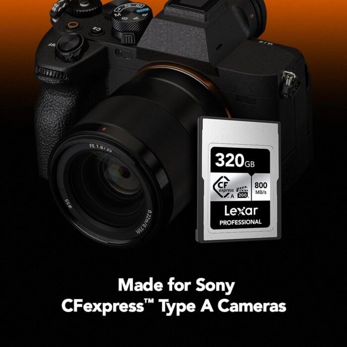 Lexar 320GB Professional CFexpress Type A SILVER Series Memory Card, Compatible with Sony Cameras w/ Type A Card Slot, Up to 800/700 MB/s Read/Write, 8K Video, VPG 200 (LCAEXSL320G-RNENG) - Image 3