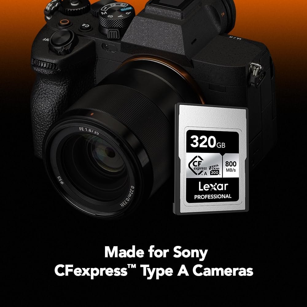 Lexar 320GB Professional CFexpress Type A SILVER Series Memory Card, Compatible with Sony Cameras w/ Type A Card Slot, Up to 800/700 MB/s Read/Write, 8K Video, VPG 200 (LCAEXSL320G-RNENG) - Image 3