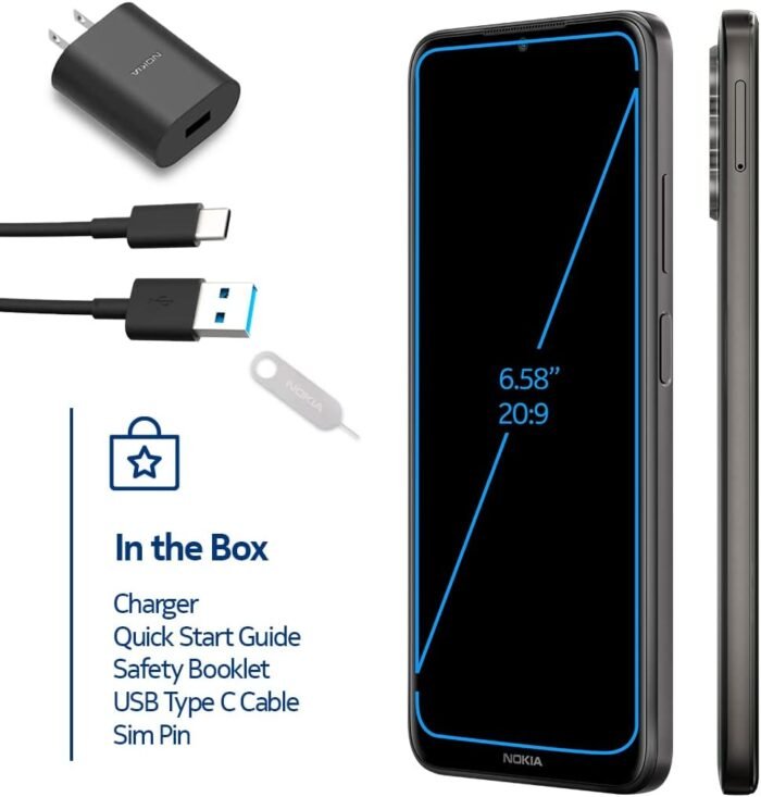 Nokia G400 5G | Verizon, AT&T, T-Mobile | Android 12 | Unlocked Smartphone | 3-Day Battery | US Version | 4/64GB | 6.58-Inch Screen | 48MP Triple Camera | Meteor Grey (Renewed) - Image 6