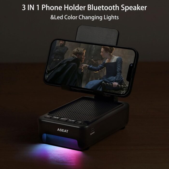 Gifts for Men Him, Cell Phone Stand with Bluetooth Speaker&Led Color Changing Light, Unique Gifts for Women Dad Her Husband, Birthday Gifts for Men - Image 2